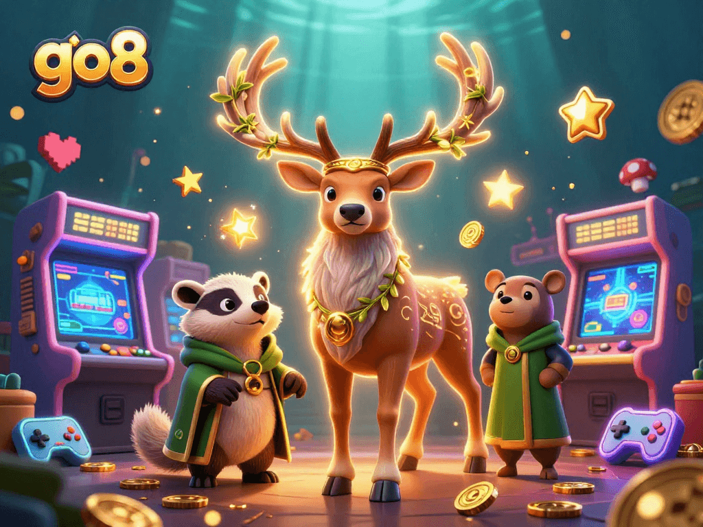 Engage in immersive gameplay with go8, featuring vibrant characters and casino elements.