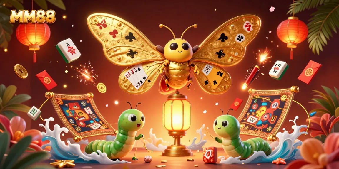 Experience thrilling gameplay with MM88, where a vibrant 3D scene celebrates casino culture.