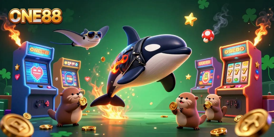 Players discover thrilling wins with ONE88’s vibrant casino adventures in a dynamic 3D scene.