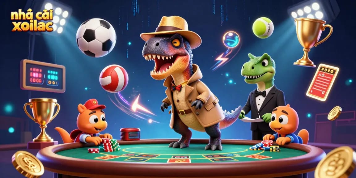 Watch the nhà cái xoilac velociraptor card counter sneaking at a exciting gambling blackjack table.