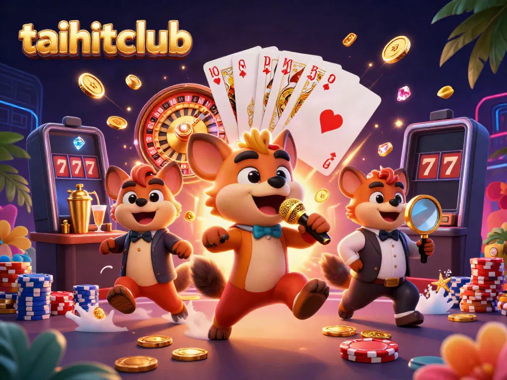 Experience the excitement at taihitclub with a lively hyena casino scene featuring comedy, drinks, and rich game elements.