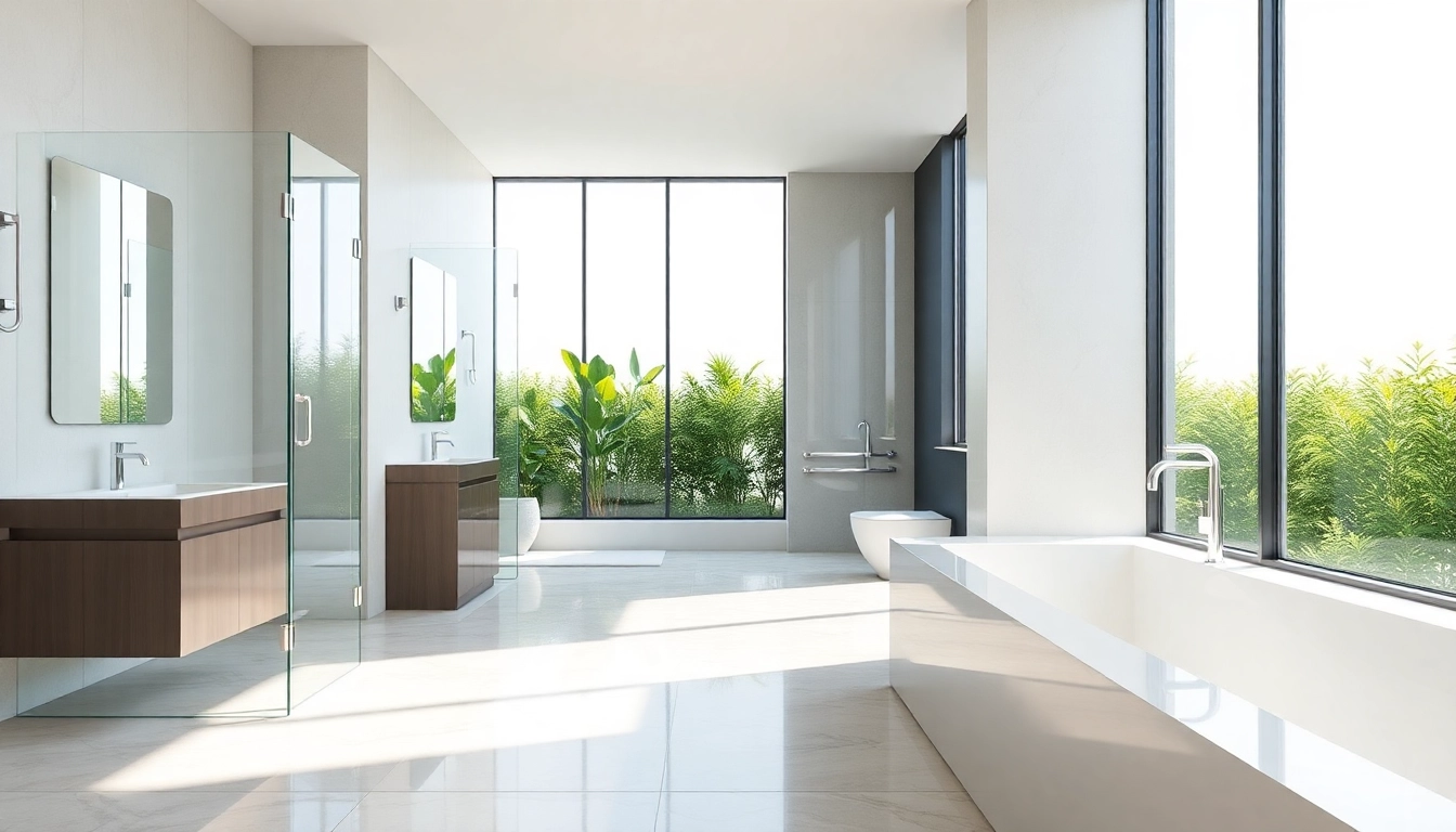 Enhance your bathroom with stylish shower screens for wet rooms in a modern setting.