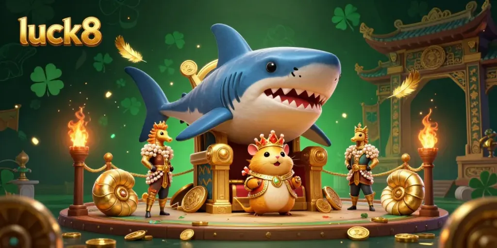Engage in thrilling gameplay at luck8 where a golden hamster king reigns amidst dynamic casino elements.