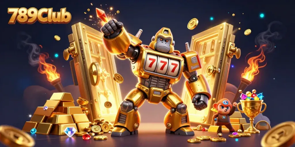 Experience the thrilling gaming world of 789Club with exciting casino elements and colorful characters.
