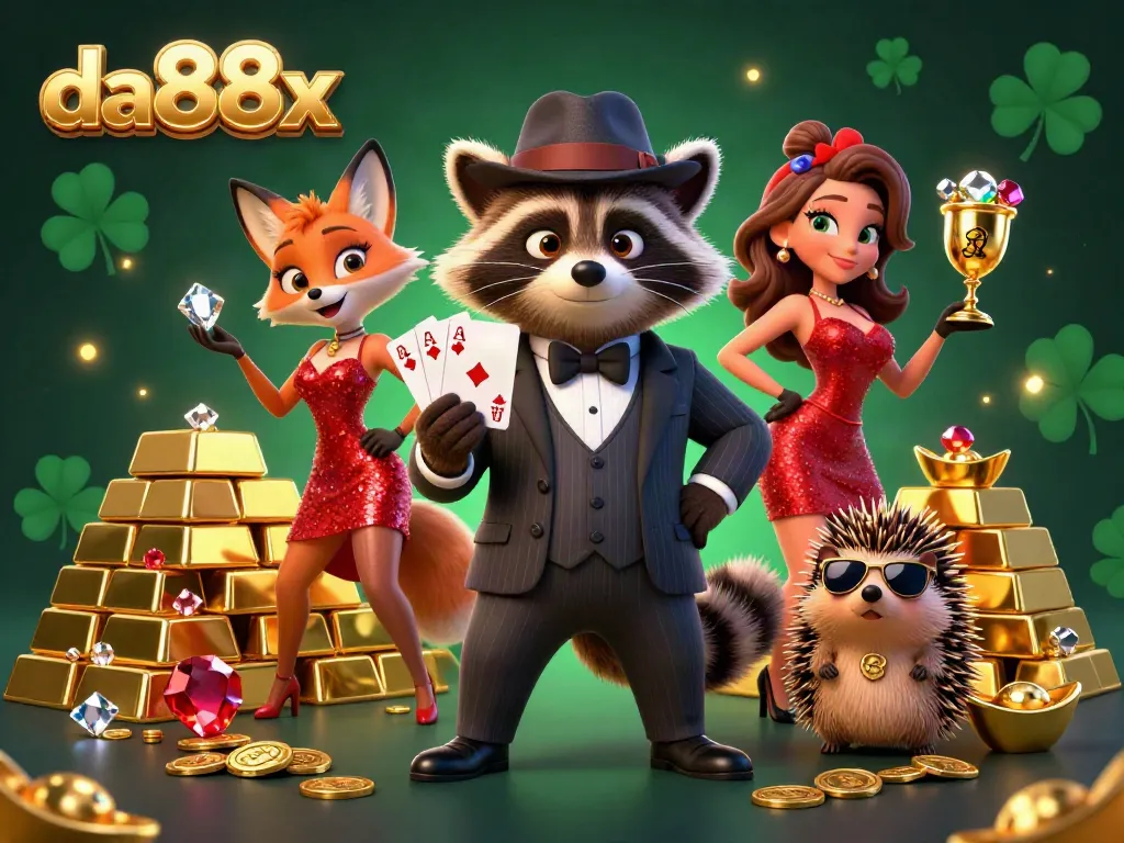 Play at da88x and experience ultimate gaming with suave raccoon, charming fox, and hedgehog bouncer.