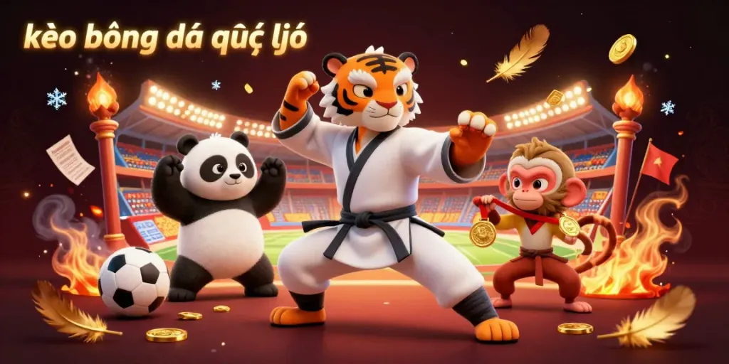Bet on thrilling moments of sports action with kèo bóng đá trực tuyến in this vibrant illustration.