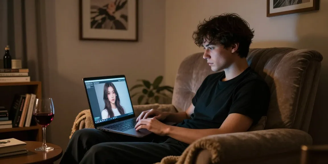 Engaging with an NSFW AI in a cozy setting, featuring soft lighting and an inviting atmosphere.
