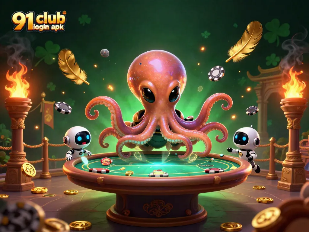 Engage with 91 club login apk and immerse in a dynamic online casino experience with alien characters.