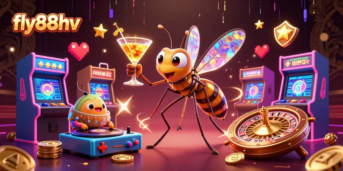 Win big at fly88hv with vibrant casino elements featuring a unique frozen mosquito mascot.