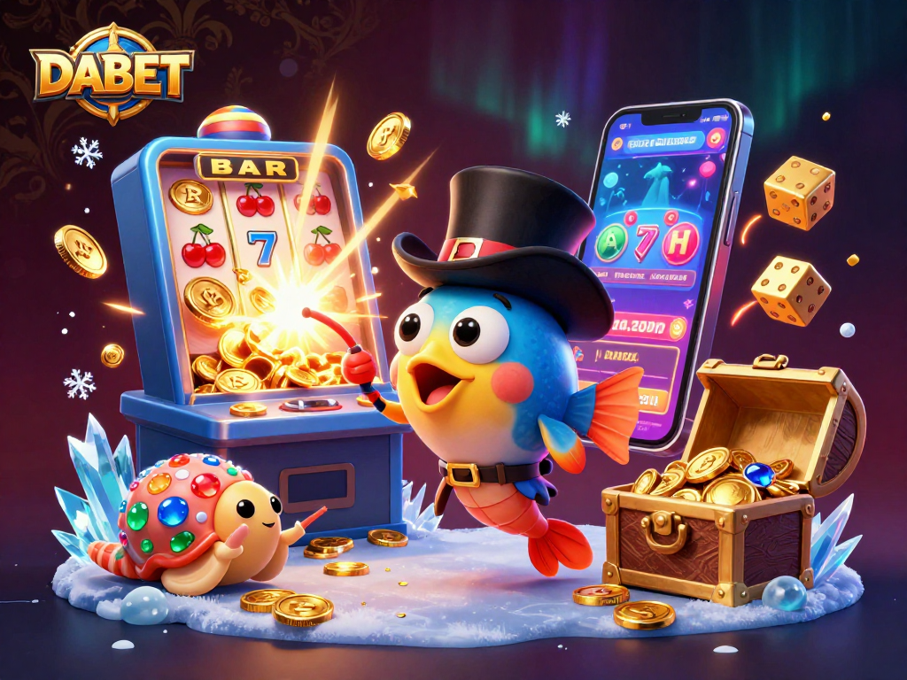 DABET ignites excitement with vibrant casino action featuring a lively anglerfish, pirate shrimp, and gem snail.
