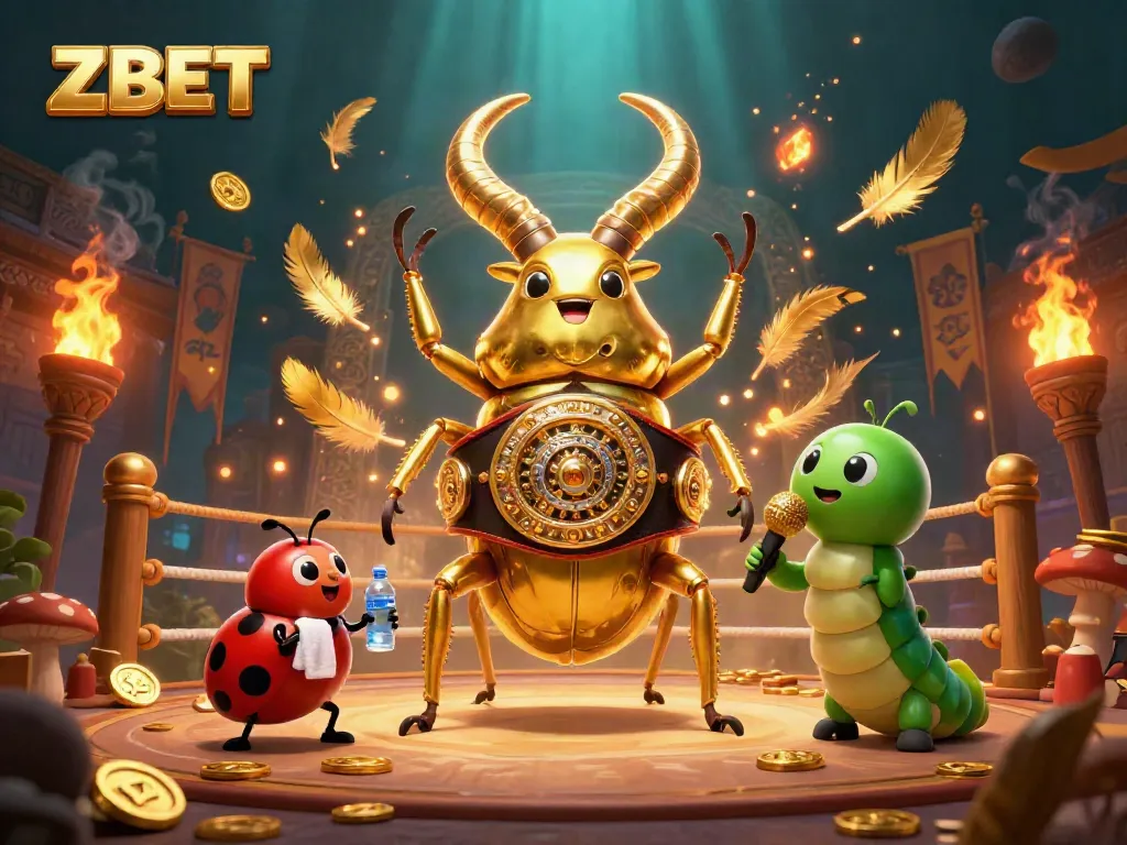 Experience exhilarating gaming action with ZBET as a giant golden stag beetle champions the fight!