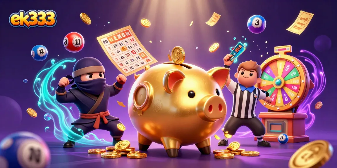 Experience the excitement of ek333 with a dynamic casino illustration showcasing thrilling gaming elements.