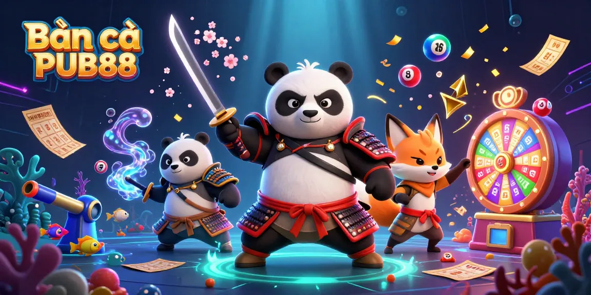 Bắn cá PUB88 showcases a dynamic underwater scene with vibrant characters and gaming elements in action.