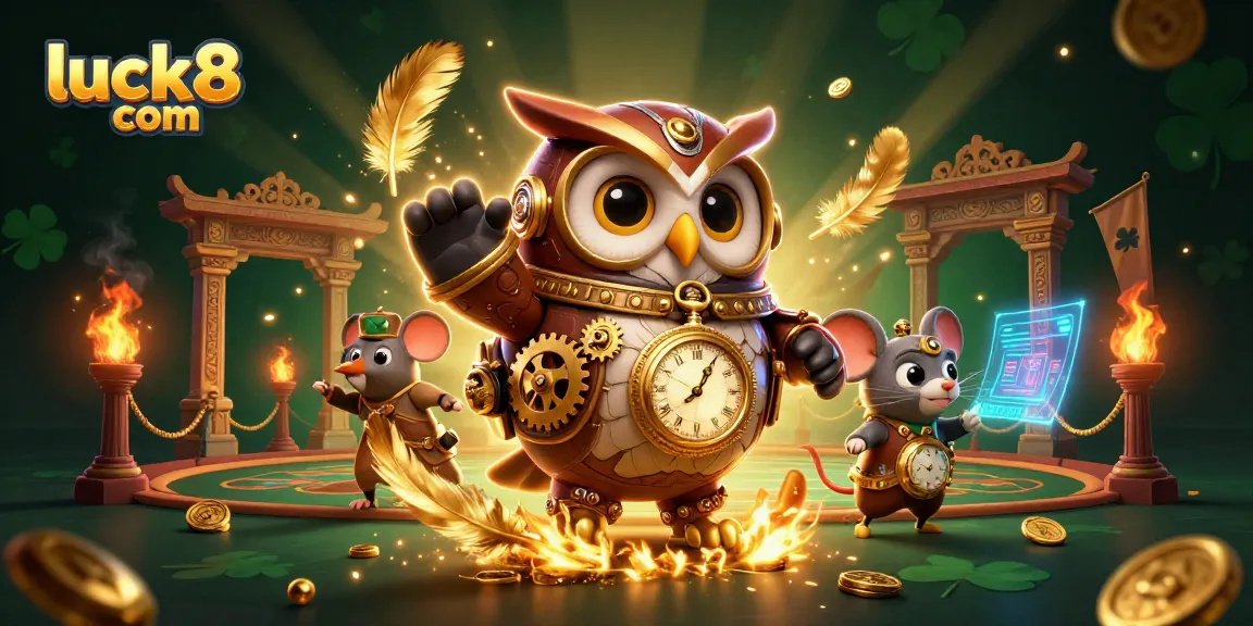 Experience luck8 com's casino excitement in a vibrant, immersive 3D digital illustration.