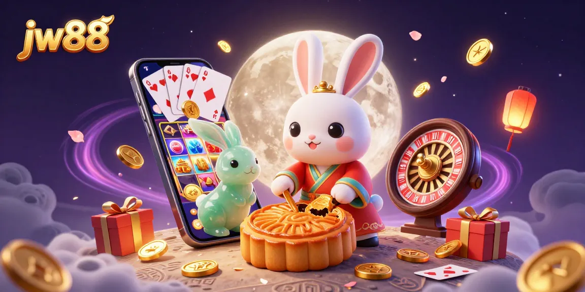 Experience thrilling gameplay at jw88 with a vibrant 3D rabbit-themed casino illustration.