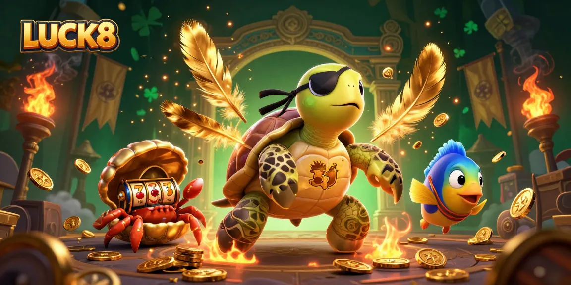 Engage with LUCK8 and immerse in a dynamic casino adventure featuring vibrant gaming elements and animated characters.