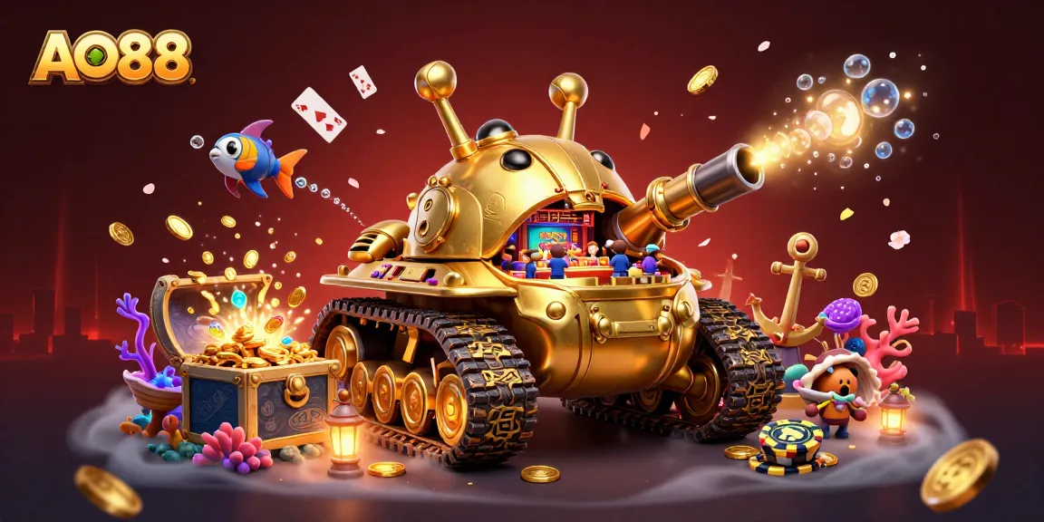 Experience the excitement of AO88 with colorful gems and confetti in this vibrant casino scene.