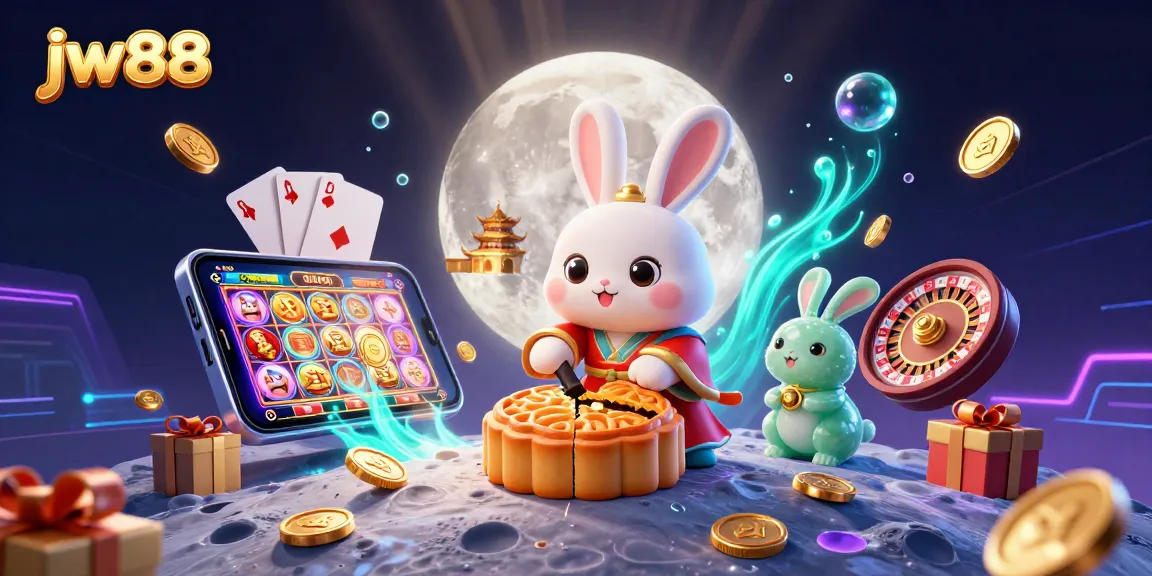 Experience thrilling wins at jw88 with the vibrant casino scene featuring lucky moon rabbits and poker highlights.