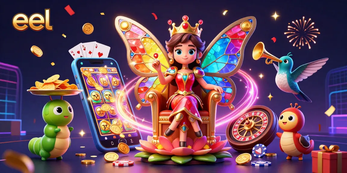 Engage with the exciting eel-themed casino universe featuring a butterfly queen and dynamic gaming elements.