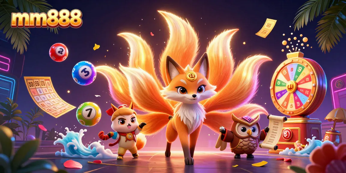 Experience the dynamic world of mm888 with a vibrant illustration showcasing colorful elements and engaging characters.